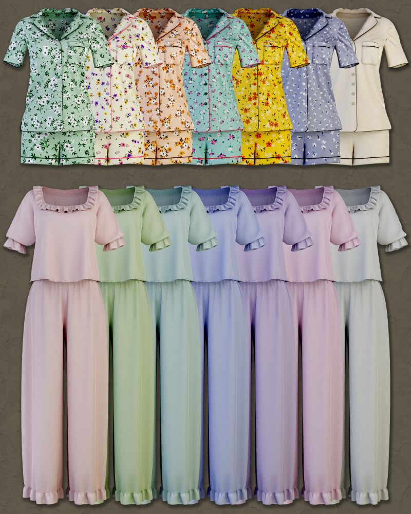 Cozy Matching Pajamas for Sleep 2 sims 4 cc matching pajamas collection by lazy eyelids 5