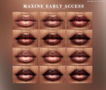 Maxine Lipstick Collection by BoatAom Sims 4 CC