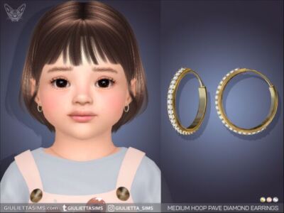 Stunning Medium Hoop Diamond Earrings for Toddlers Sims 4 CC