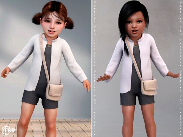 Adorable Toddler Jacket Outfit with Crossbody Bag Sims 4 CC
