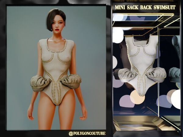 Stylish Mini Sack Back Swimsuit with Embroidery Accents 1 Stylish Mini Sack Back Swimsuit with Embroidery Accents Sims 4 CC