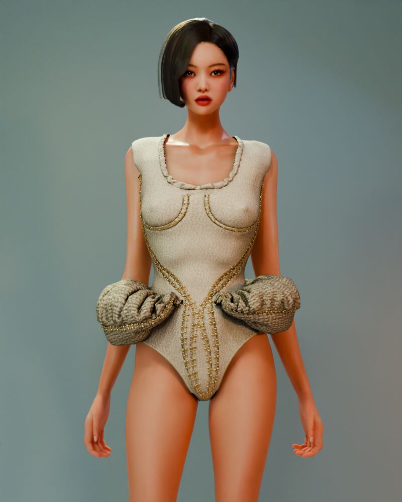Stylish Mini Sack Back Swimsuit with Embroidery Accents 2 sims 4 cc mini sack back swimsuit embroidery acc 2