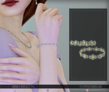 Monica Pearl Bracelet R+L By Playerswonderland Sims 4 CC