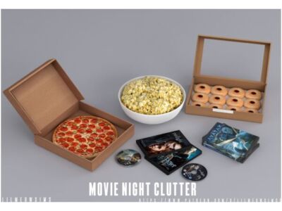 Movie Night Clutter Sims 4 CC