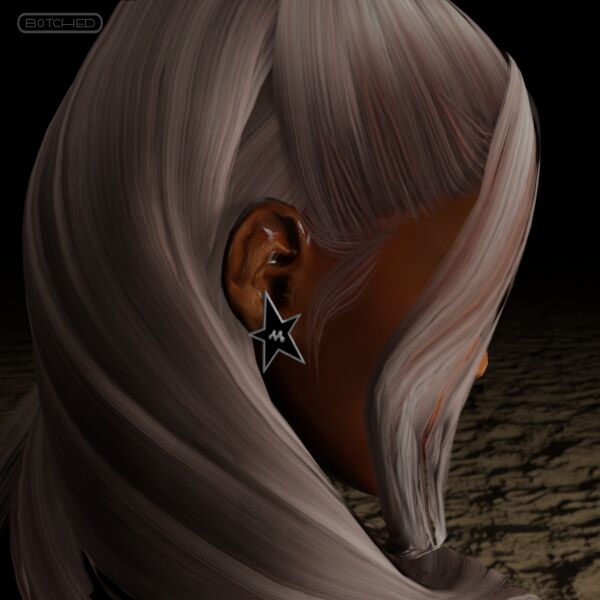 Mowalola Star Earrings 1 Mowalola Star Earrings Sims 4 CC