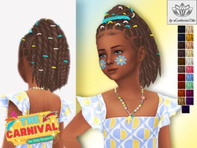 Fun Child Hairstyle: Nailah Hair + Accessory Sims 4 CC