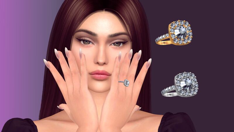 Stylish Napless Round Cut Ring Set 3 sims 4 cc napless round cut ring set by natalis 3