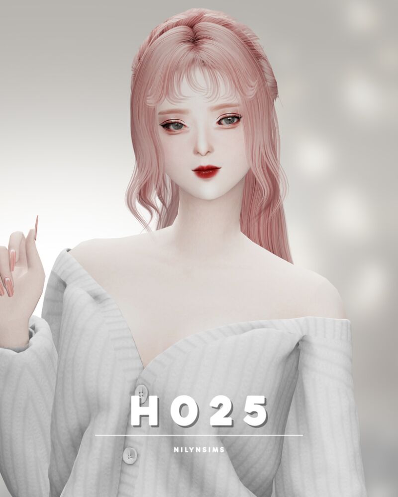 Stylish Nilyn Hair H025 2 sims 4 cc nilyn hair h025 3