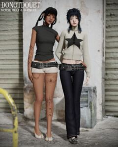Stylish Noise Belt & Shorts Sims 4 CC
