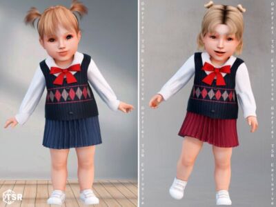 Ottavia – Classic School Uniform With Pleated Skirt Sims 4 CC