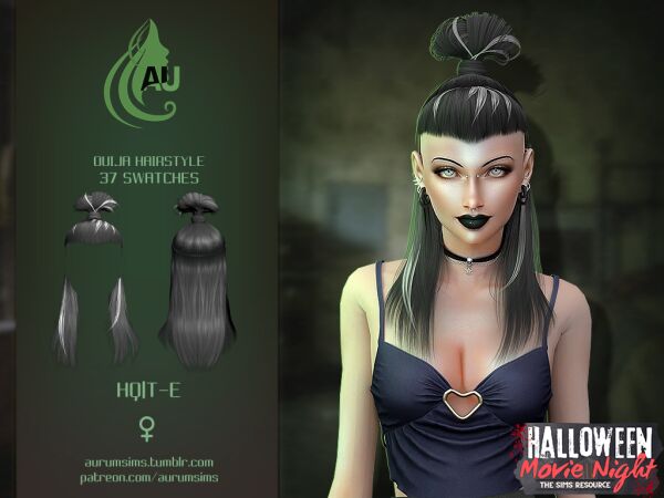 Ouija - Goth Hairstyle for Sims 4 1 Ouija – Goth Hairstyle for Sims 4 Sims 4 CC