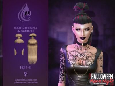 Ouija V2 – Goth Hairstyle for The Sims 4 Sims 4 CC