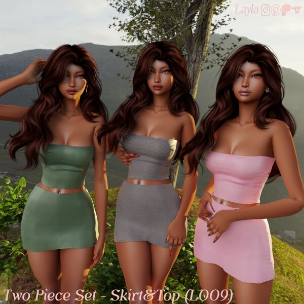 Stylish Two Piece Set - Skirt & Top 1 Stylish Two Piece Set – Skirt & Top Sims 4 CC