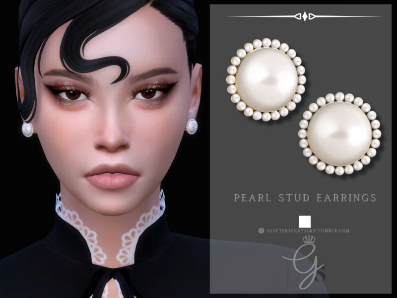 sims 4 cc pearl earring set by glitterberryfly 4