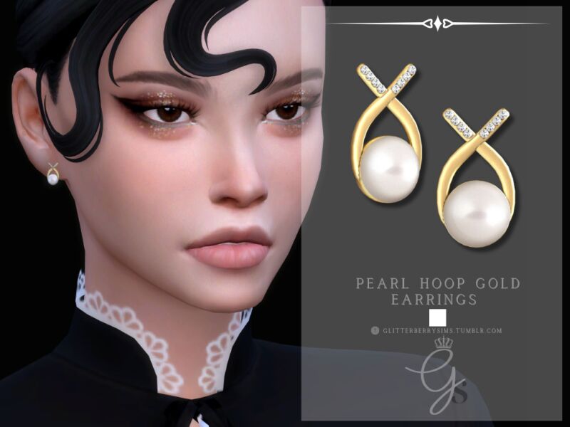 sims 4 cc pearl earring set by glitterberryfly 6