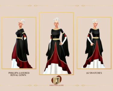 Phillipa Layered Royal Gown Sims 4 CC