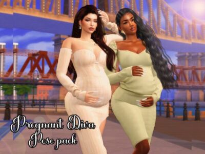 Pregnant Diva Pose Pack Sims 4 CC
