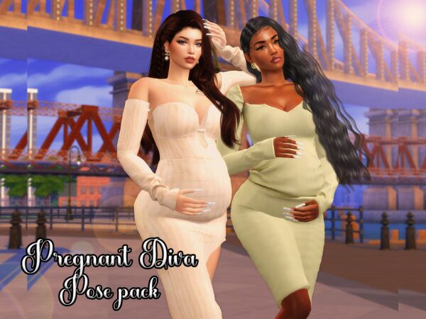 Pregnant Diva Pose Pack 1 Pregnant Diva Pose Pack Sims 4 CC