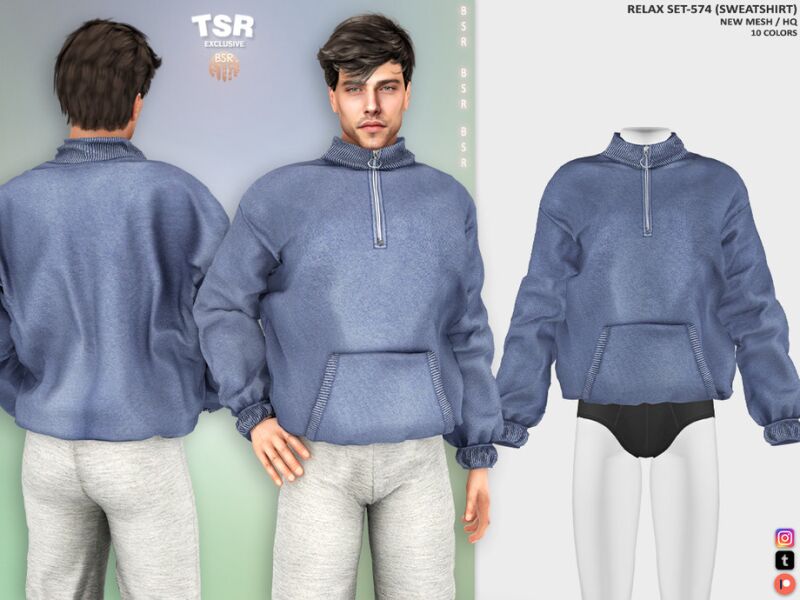 Stylish Relax Sweatshirt Set 2 sims 4 cc relax set 574 sweatshirt bd1475 by busra tr 2