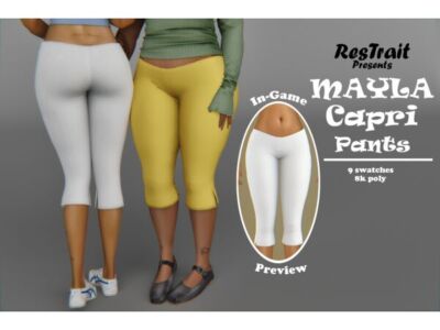 Resurrection-Trait | Mayla Capri Pants Sims 4 CC