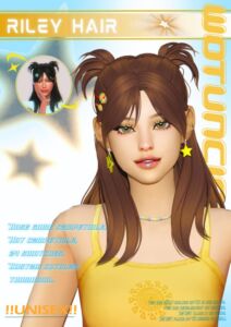 Riley Hair: Unisex Updo by Wotunciba Sims 4 CC