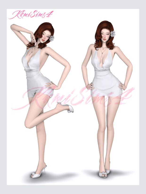 Rose Leather Heeled Sandals by KkmiSims4 2 sims 4 cc rose leather heeled sandals by kkmisims4 2