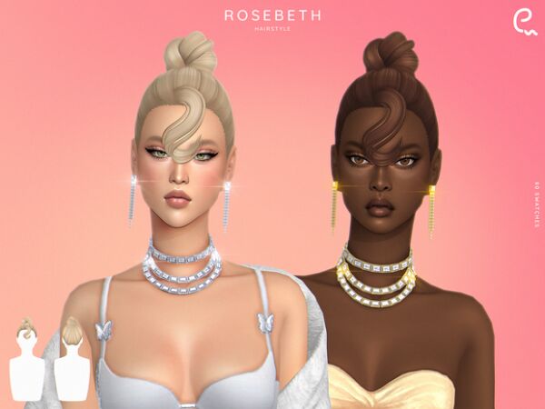 Rosebeth Hairstyle: A Stylish Updo for All Ages 1 Rosebeth Hairstyle: A Stylish Updo for All Ages Sims 4 CC