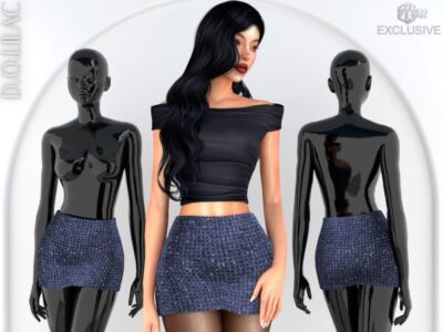 Dazzling Sequined Mini Skirt DO0760 Sims 4 CC