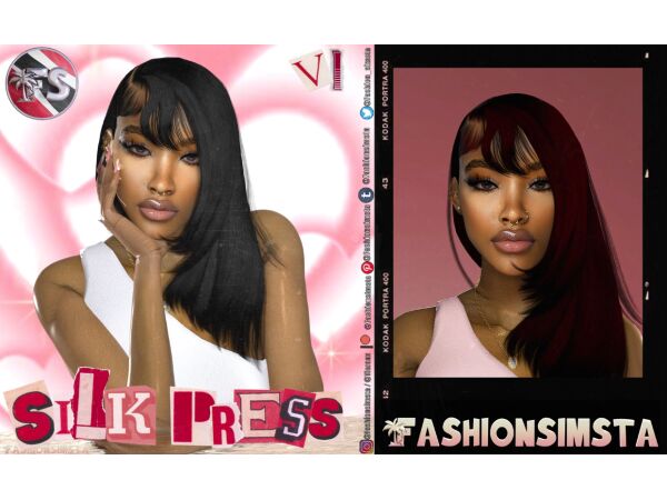Silk Press V1: Stylish Hair for Women 1 Silk Press V1: Stylish Hair for Women Sims 4 CC
