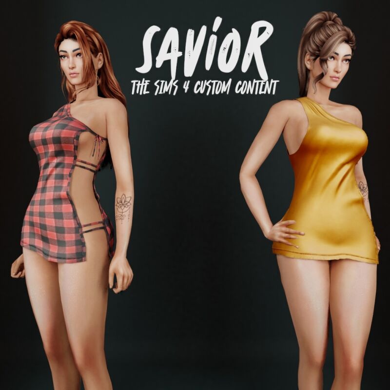 Stunning SO_Jingga Short Dress 2 sims 4 cc so jingga short dress 2