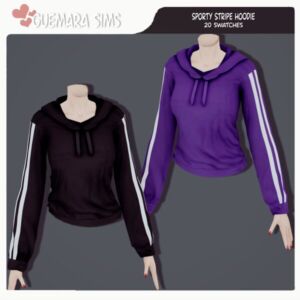 Sporty Stripe Hoodie by Guemara Sims 4 CC