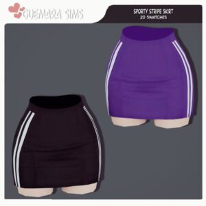 Sporty Stripe Skirt by Guemara Sims 4 CC