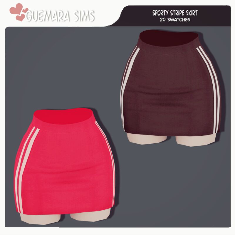 Sporty Stripe Skirt by Guemara 2 sims 4 cc sporty stripe skirt by guemara 2