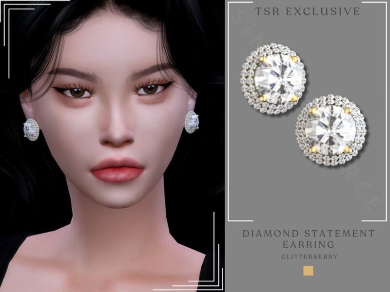 Statement Diamond Earrings by Glitterberryfly 2 sims 4 cc statement diamond earrings by glitterberryfly 2