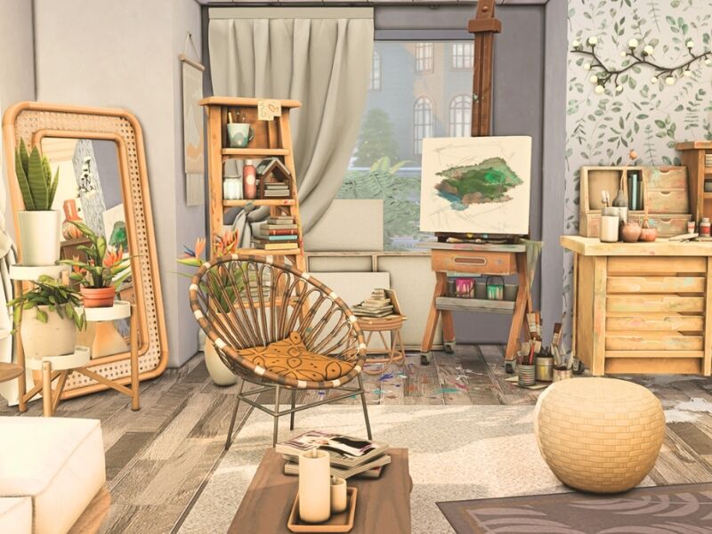 Stone • Living Room 5 sims 4 cc stone living room 2