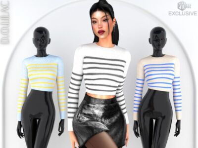 Striped Cashmere Sweater DO0749 By Dolilac Sims 4 CC