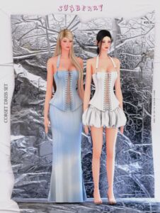 [Sunberry] #25.12 Corset Dress SET Sims 4 CC