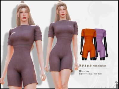 Stylish Susan Mini Jumpsuit Sims 4 CC