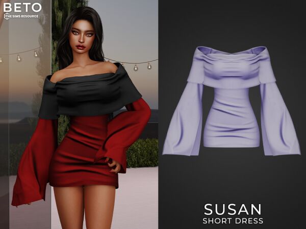 Susan Short Dress by Beto_Ae0 1 Susan Short Dress by Beto_Ae0 Sims 4 CC