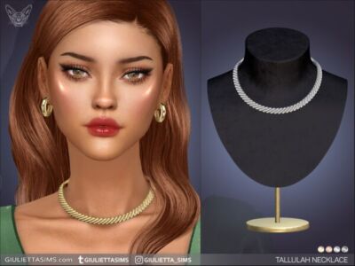 Elegant Tallulah Necklace in Four Stunning Metals Sims 4 CC