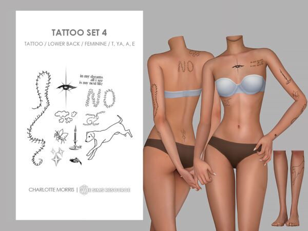 Tattoo Set 4 by Charlotte_Morris 1 Tattoo Set 4 by Charlotte_Morris Sims 4 CC