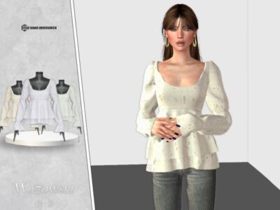 Chic Tessa Top by _Wazowski_ Sims 4 CC