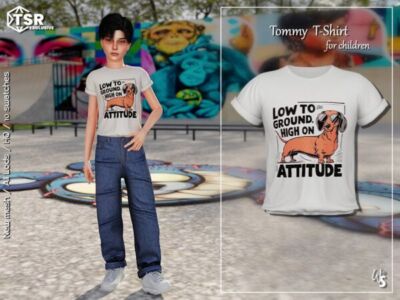 Tommy T-Shirt for Kids by WisteriaSims Sims 4 CC