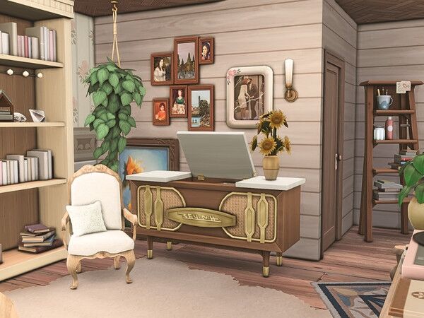 sims 4 cc vintage living room 5