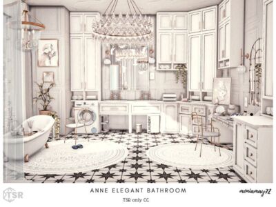 Classy White Bathroom Design Sims 4 CC
