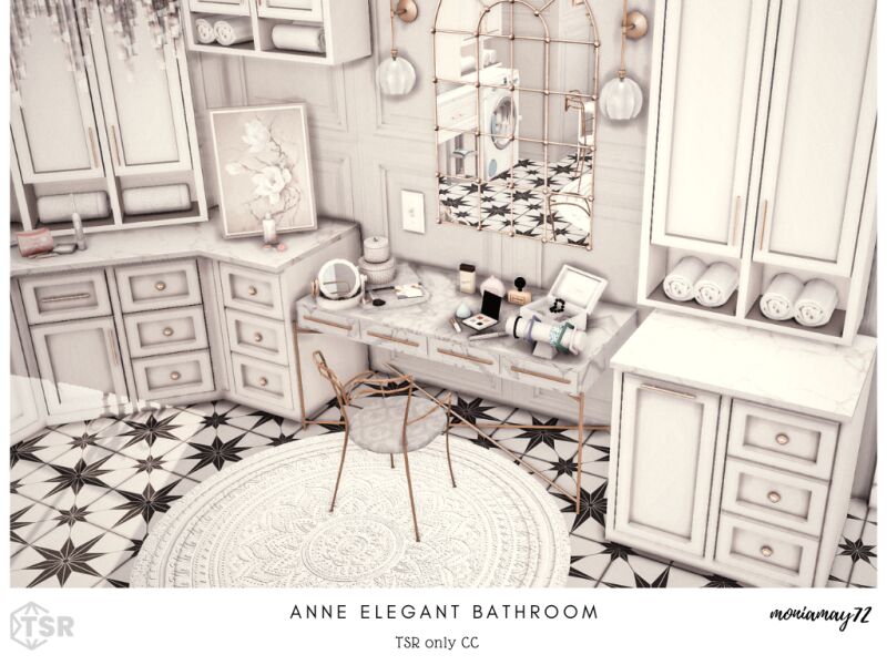 Classy White Bathroom Design 5 sims 4 cc white classy bathroom 2