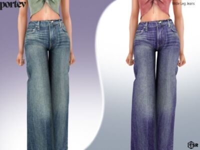 Stylish Wide Leg Jeans for Women Sims 4 CC