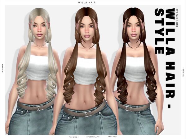 Stunning Willa Hairstyle by Leah_Lillith 1 Stunning Willa Hairstyle by Leah_Lillith Sims 4 CC