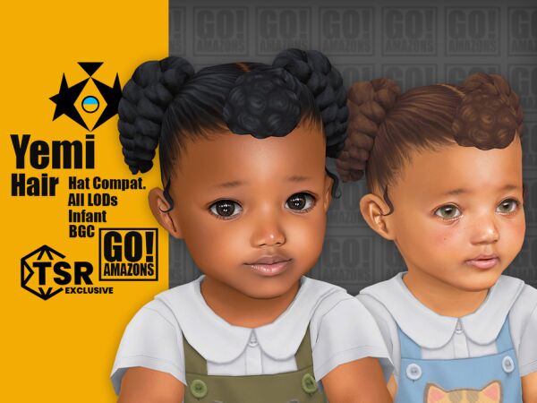 Yemi Hair by GoAmazons 1 Yemi Hair by GoAmazons Sims 4 CC