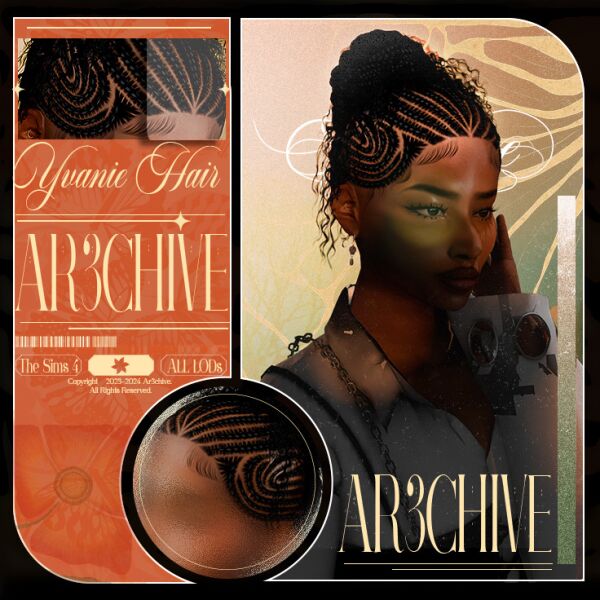 Yvanie Hairstyle: A Chic Afro Look 1 Yvanie Hairstyle: A Chic Afro Look Sims 4 CC